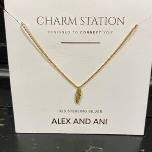 Alex and Ani Gold Leaf Pendant Necklace